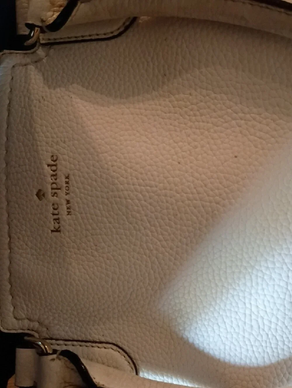 kate spade cream pebble leather tote with tassel